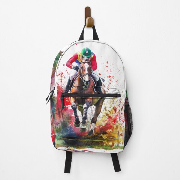 Artikelvorschau, Pferd und Reiter spritzen Farbe Cross Country Routine Aktive Outdoor inspirierte Kunst entworfen und verkauft von CDC40.