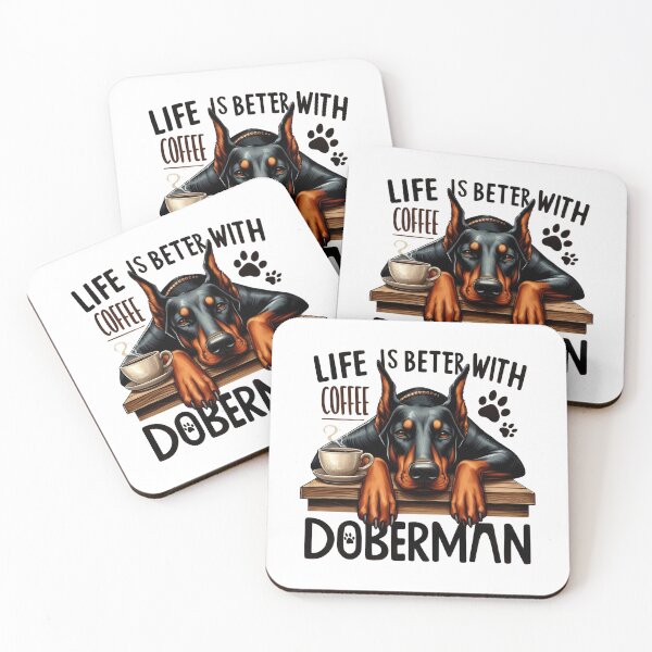 Item preview, Life is Better with Coffee and Doberman designed and sold by lifeintoart.