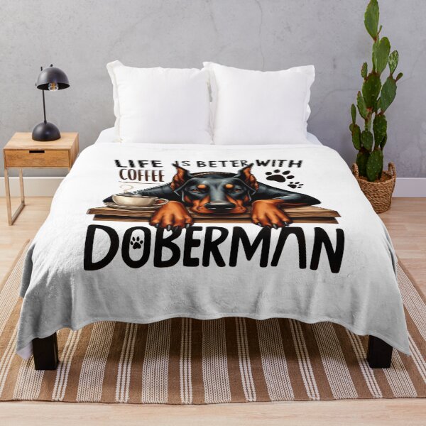 Item preview, Life is Better with Coffee and Doberman designed and sold by lifeintoart.