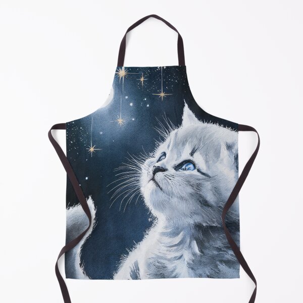 Item preview, A Cute Gray Kitten Looking At The Moon designed and sold by pixelplaza.
