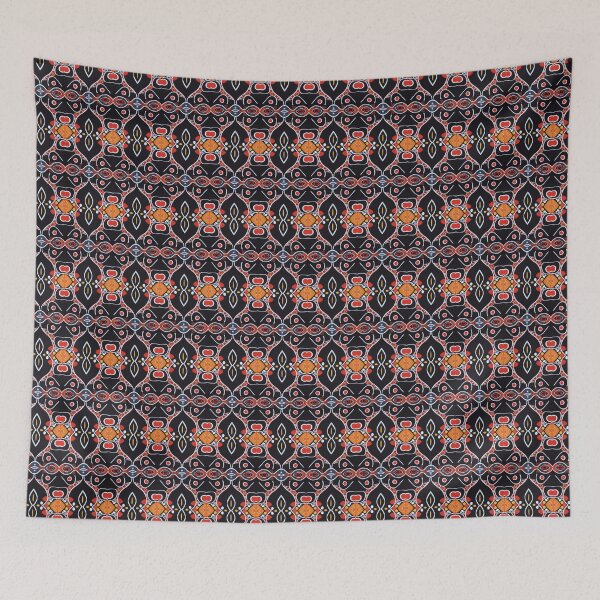 Item preview,  Intricate geometric and floral patterns in black, red, orange:Chinese art style designed and sold by OwlWorks.