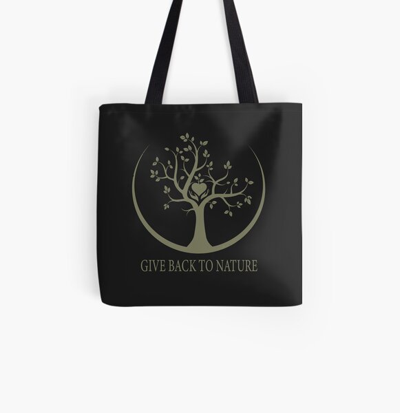 Give Back to Nature - Kaki Grunge All Over Print Tote Bag
