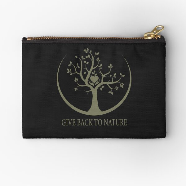 Give Back to Nature - Kaki Grunge Zipper Pouch