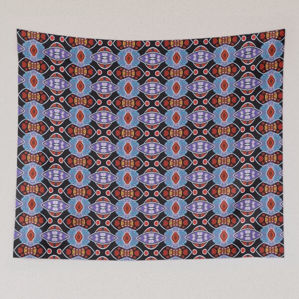 Item preview, The repeating pattern of colorful batik with purple, blue and red accents designed and sold by OwlWorks.