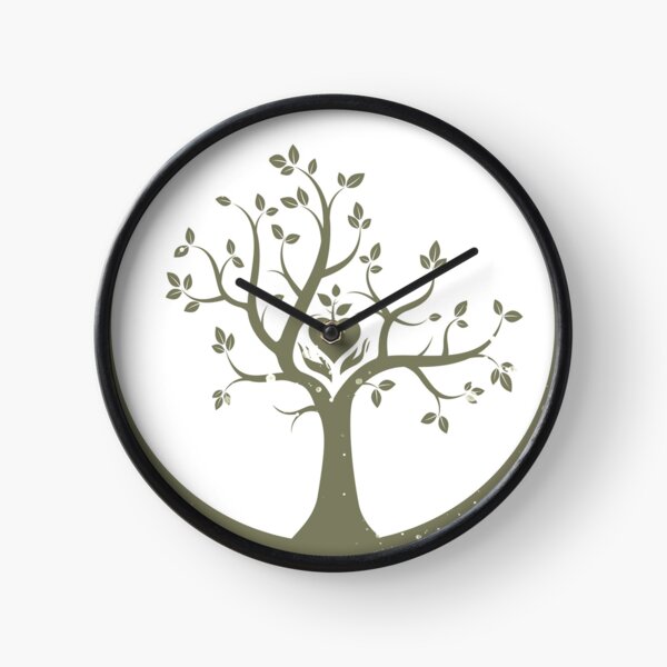 Give Back to Nature - Kaki Grunge Clock