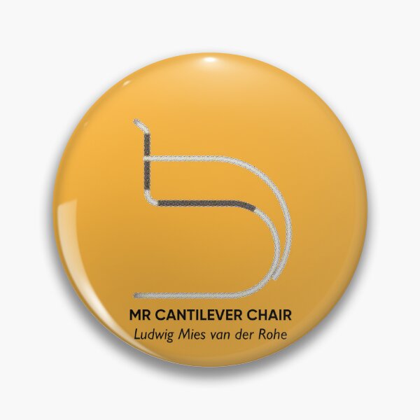 Item preview, MR Cantilever Chair by Ludwig Mies van der Rohe, Halftone Illustration (Midcentury Furniture) designed and sold by hanadvartstudio.