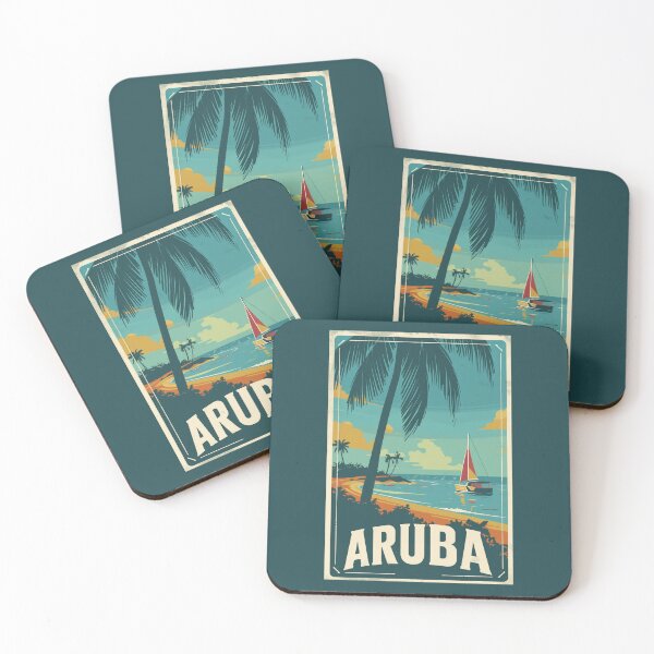 Item preview, A Vintage Travel Illustration of Aruba designed and sold by GoodOldVintage.