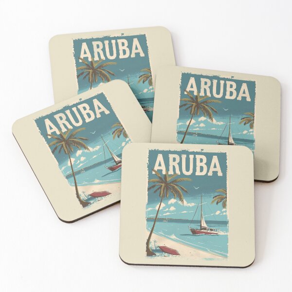 Item preview, A Vintage Travel Illustration of Aruba designed and sold by GoodOldVintage.