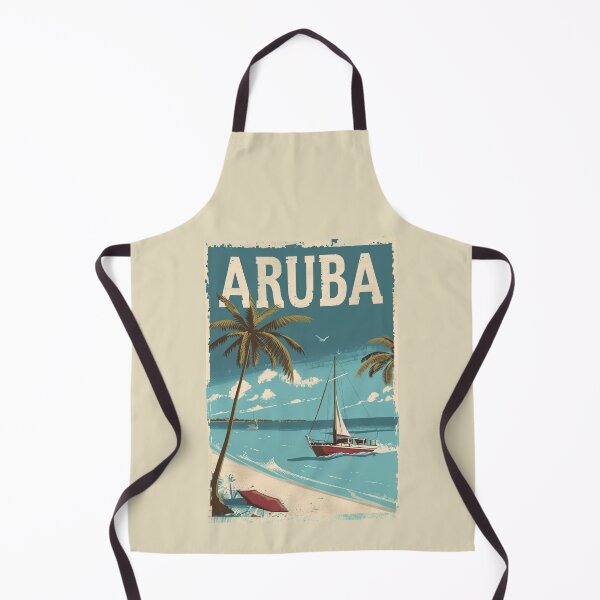 Item preview, A Vintage Travel Illustration of Aruba designed and sold by GoodOldVintage.