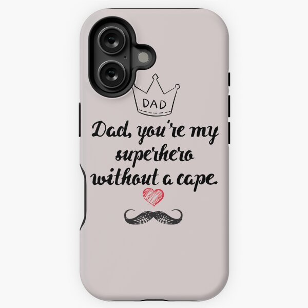 Vista previa del artículo con la obra «Papá, eres mi superhéroe sin capa.», diseñado y vendido por DenselShop.