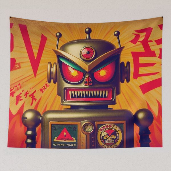Artikelvorschau, Retro Menace Robot - Vintage-Kunstwerk im japanischen Stil entworfen und verkauft von 3MillsDesign.