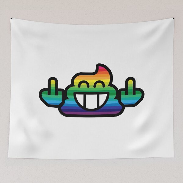 Item preview, Smiley Emoji Rainbow Poop with middle finger designed and sold by VEB Ostladen.