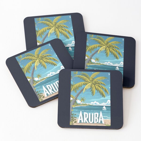 Item preview, A Vintage Travel Illustration of Aruba designed and sold by GoodOldVintage.
