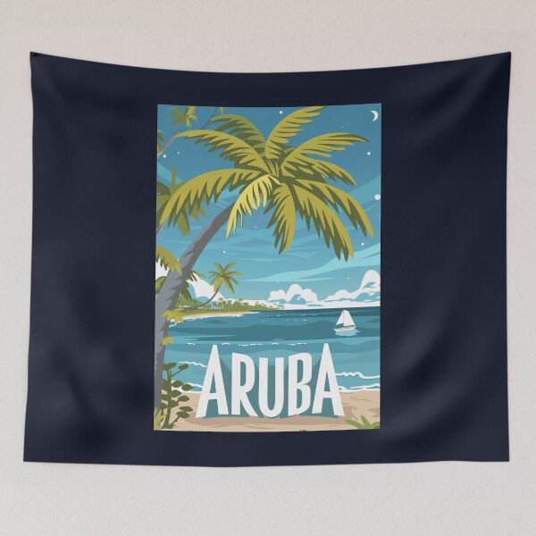 Item preview, A Vintage Travel Illustration of Aruba designed and sold by GoodOldVintage.