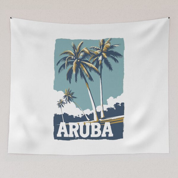 Item preview, A Vintage Travel Illustration of Aruba designed and sold by GoodOldVintage.