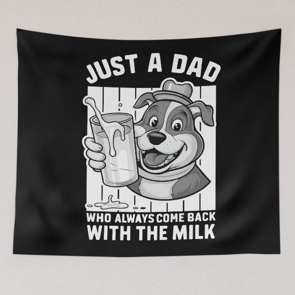 Item preview, Just A Dad Who Always Come Back With The Milk Dog Shirt Gift designed and sold by Felinefinesse.