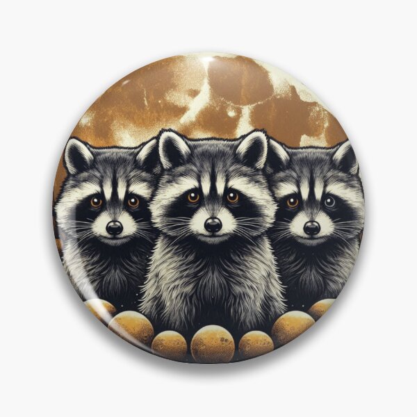 Item preview, Three Raccoons, Retro Raccoon Moon, Raccoon Lovers, Funny Raccon,three Raccoons in a Trenchcoat by OlegKravets designed and sold by ELK20.