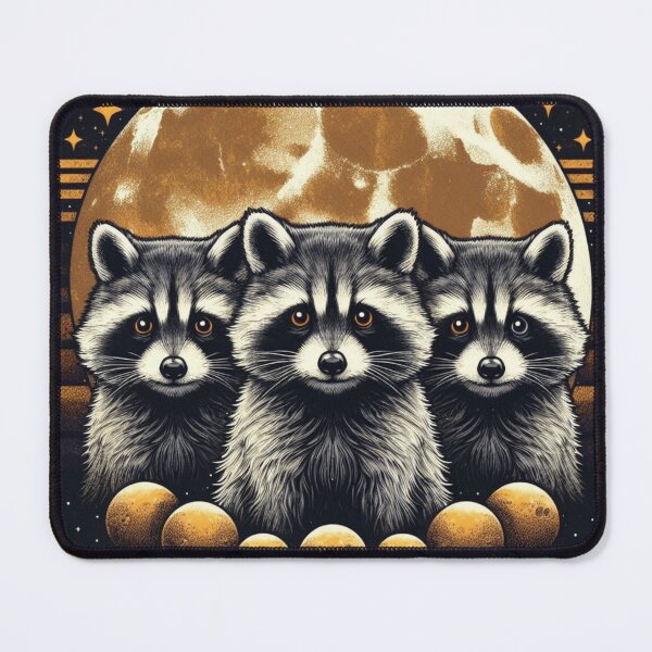 Item preview, Three Raccoons, Retro Raccoon Moon, Raccoon Lovers, Funny Raccon,three Raccoons in a Trenchcoat by OlegKravets designed and sold by ELK20.
