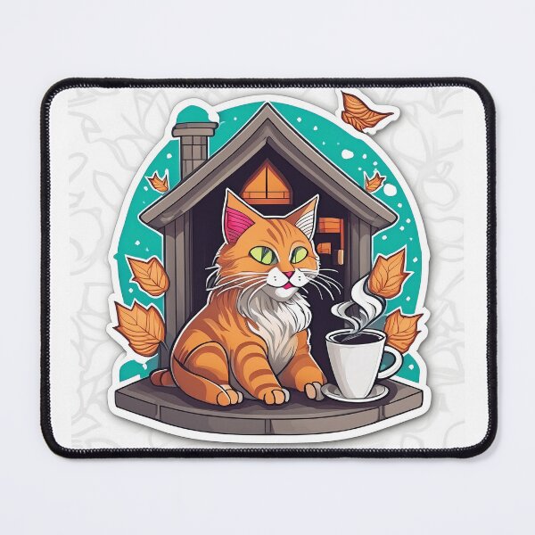 Item preview, Orange Cat Fall Season designed and sold by CatStickershere.
