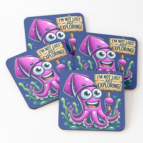 Item preview, Exploring Cartoon Squid - Fun and Adventurous Ocean Design designed and sold by Marvvinekk.