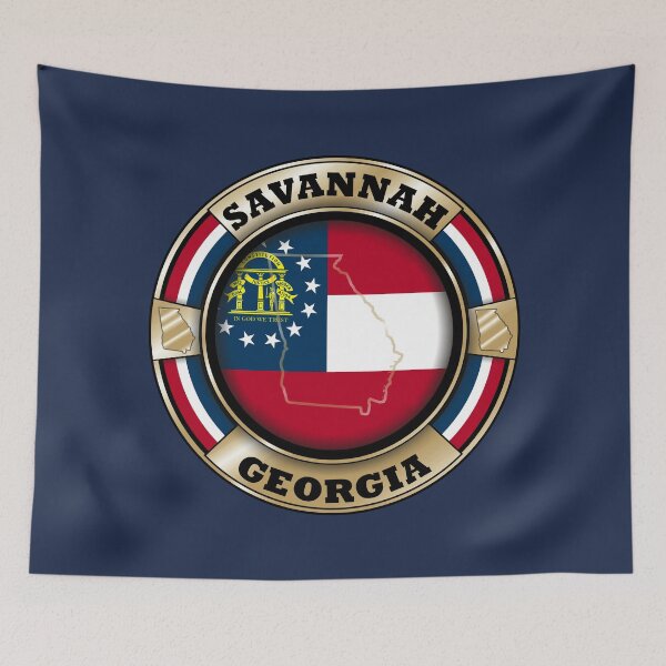 Item preview, Savannah Georgia map flag designed and sold by studioss76.