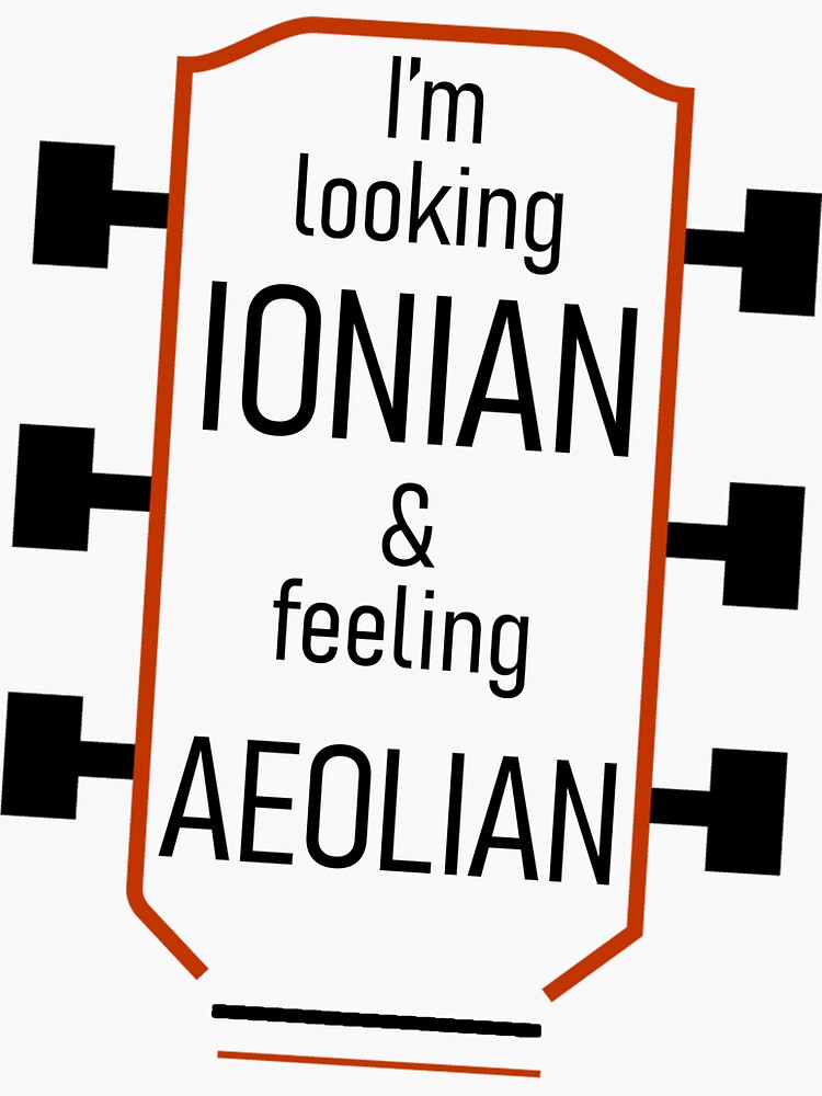 Thumbnail 3 of 3, Sticker, Looking Ionian feeling Aeolian Guitar Headstock designed and sold by 6tuningpegs.