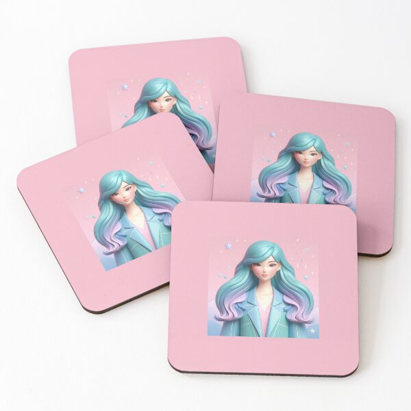 Item preview, cute aqua mint hair harajuku girl designed and sold by Magimel.