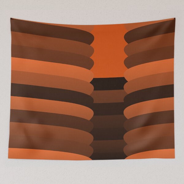 Item preview, Varying Orange Wave Lines Parallel Wavy Strips designed and sold by EvergreenMotifs.