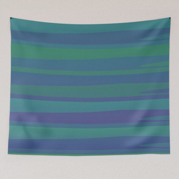 Item preview, Varying Blue Green Wave Lines Parallel Wavy Strips designed and sold by EvergreenMotifs.