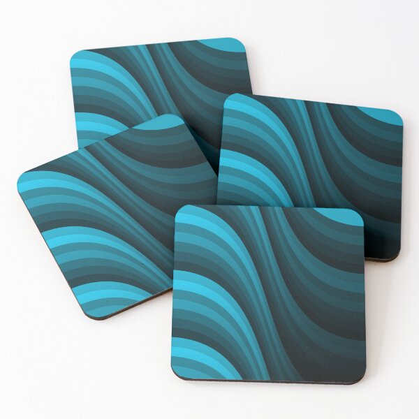 Item preview, Varying Blue Wave Lines Parallel Wavy Strips designed and sold by EvergreenMotifs.