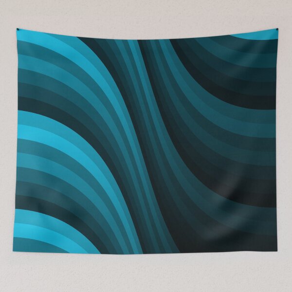 Item preview, Varying Blue Wave Lines Parallel Wavy Strips designed and sold by EvergreenMotifs.