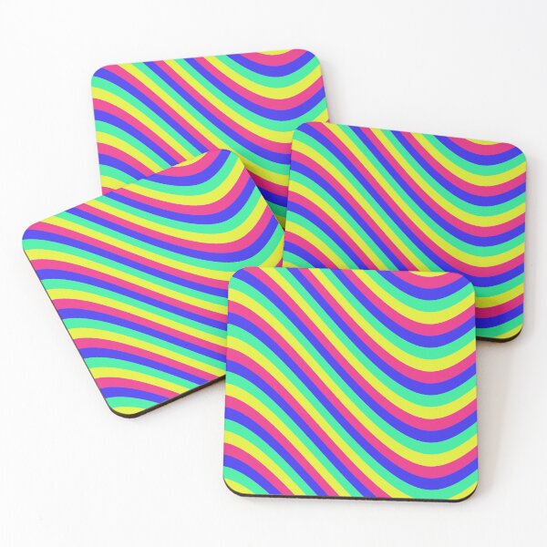 Item preview, Rainbow Colored Varying Wave Lines Parallel Wavy Strips designed and sold by EvergreenMotifs.
