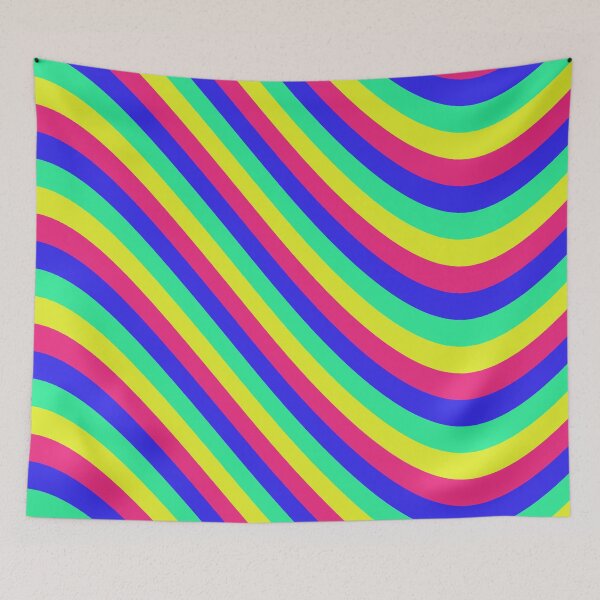 Item preview, Rainbow Colored Varying Wave Lines Parallel Wavy Strips designed and sold by EvergreenMotifs.