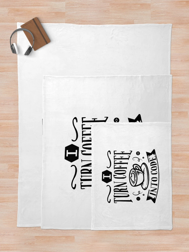 Thumbnail 5 of 6, Throw Blanket, Coffee Into Code Software Engineer Coder Funny Programming designed and sold by farhanhafeez.