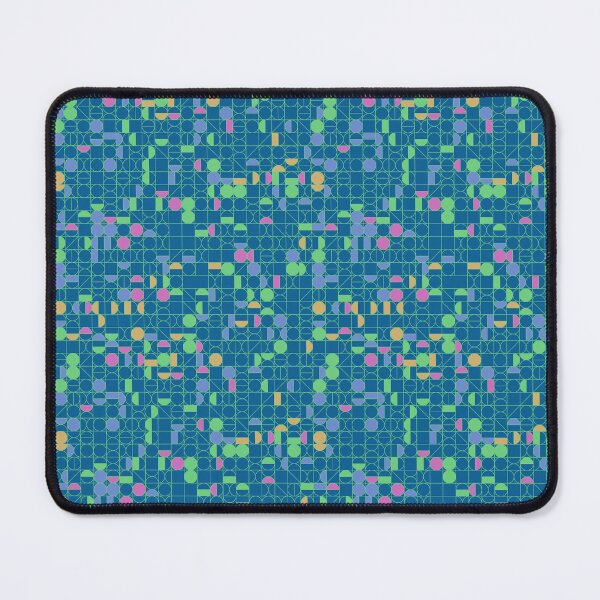 Item preview, Random Multicolor Abstract Symbols Teal Tone With Geometry designed and sold by EvergreenMotifs.