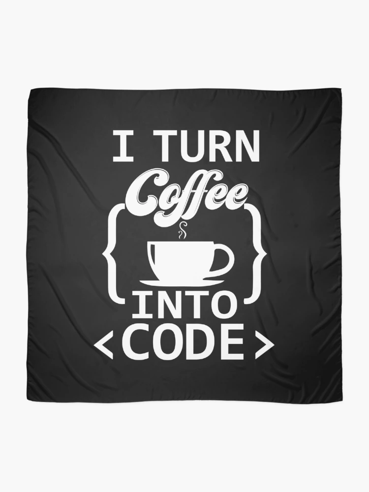 Thumbnail 2 of 3, Scarf, Coffee Into Code Software Engineer Coder Funny Programming designed and sold by farhanhafeez.