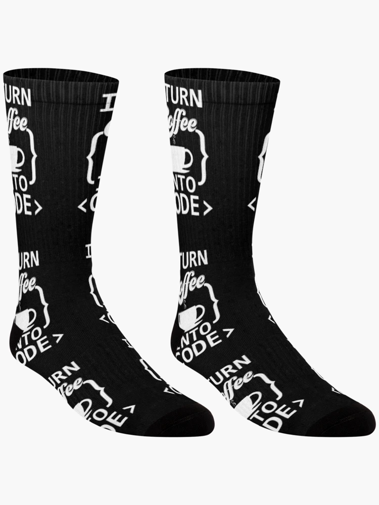 Thumbnail 3 of 5, Socks, Coffee Into Code Software Engineer Coder Funny Programming designed and sold by farhanhafeez.
