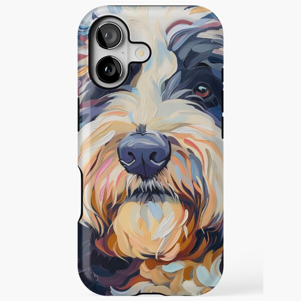 Bernedoodle Dog in Modern Pastel Colors iPhone Tough Case