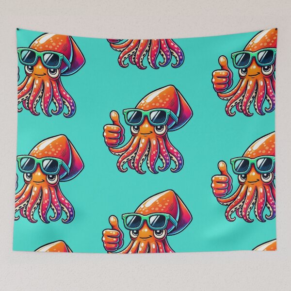 Item preview, Cool Cartoon Squid with Sunglasses - Fun Beach Vibes designed and sold by Marvvinekk.