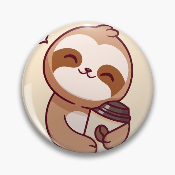 Item preview, Cute Sloth Hugging Coffee: Adorable Cartoon Vector Icon" designed and sold by hjian8219.