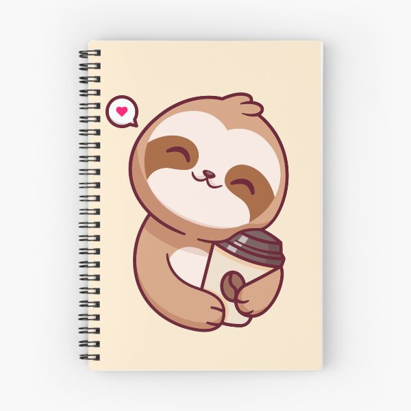 Item preview, Cute Sloth Hugging Coffee: Adorable Cartoon Vector Icon" designed and sold by hjian8219.