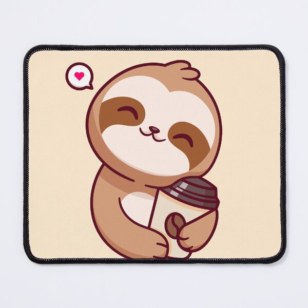 Item preview, Cute Sloth Hugging Coffee: Adorable Cartoon Vector Icon" designed and sold by hjian8219.