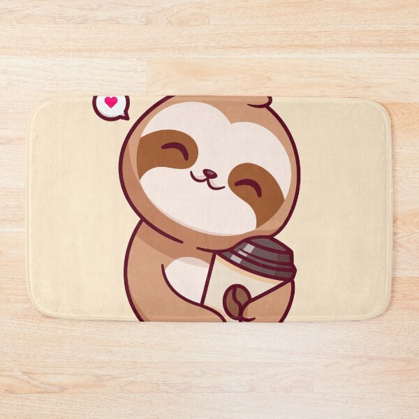 Item preview, Cute Sloth Hugging Coffee: Adorable Cartoon Vector Icon" designed and sold by hjian8219.