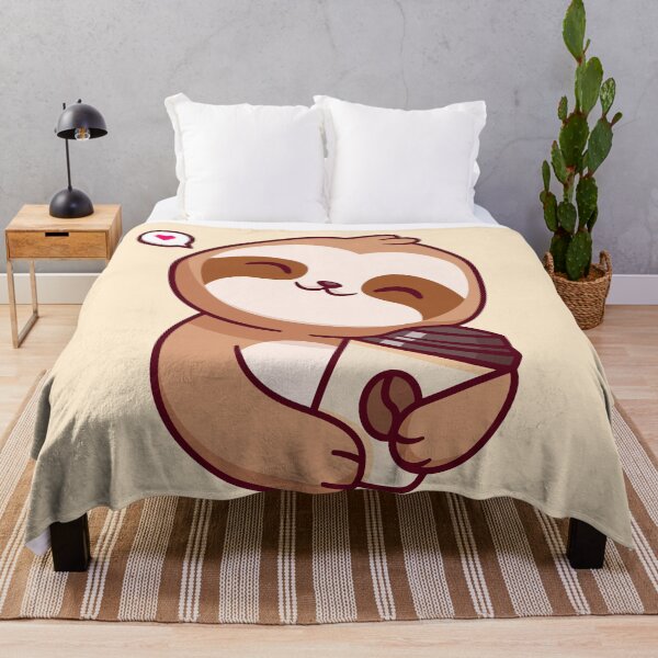 Item preview, Cute Sloth Hugging Coffee: Adorable Cartoon Vector Icon" designed and sold by hjian8219.