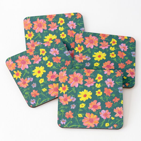 Item preview, Colourful flowers seamless pattern designed and sold by Fantacaroo Designs.