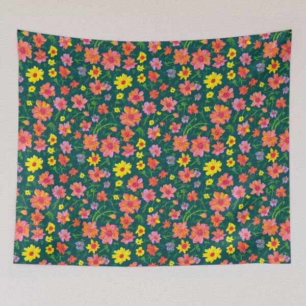 Item preview, Colourful flowers seamless pattern designed and sold by Fantacaroo Designs.