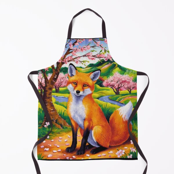 Artikelvorschau, Fuchs-Porträt. Kirschblüte, Blumenfuchs, Vintage-Fuchs, Fuchs-Malerei, Paul Cezanne-Stil entworfen und verkauft von FoxVibes.