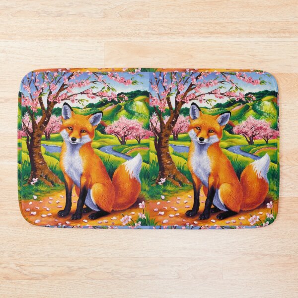 Artikelvorschau, Fuchs-Porträt. Kirschblüte, Blumenfuchs, Vintage-Fuchs, Fuchs-Malerei, Paul Cezanne-Stil entworfen und verkauft von FoxVibes.