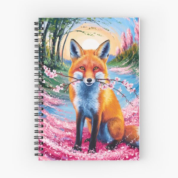 Artikelvorschau, Fuchs-Porträt. Kirschblüte, Blumenfuchs, Vintage-Fuchs, Fuchs-Malerei, Paul Cezanne-Stil entworfen und verkauft von FoxVibes.