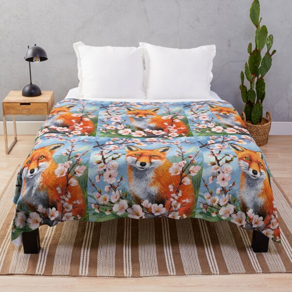 Artikelvorschau, Fuchs-Porträt. Kirschblüte, Blumenfuchs, Vintage-Fuchs, Fuchs-Malerei, Paul Cezanne-Stil entworfen und verkauft von FoxVibes.